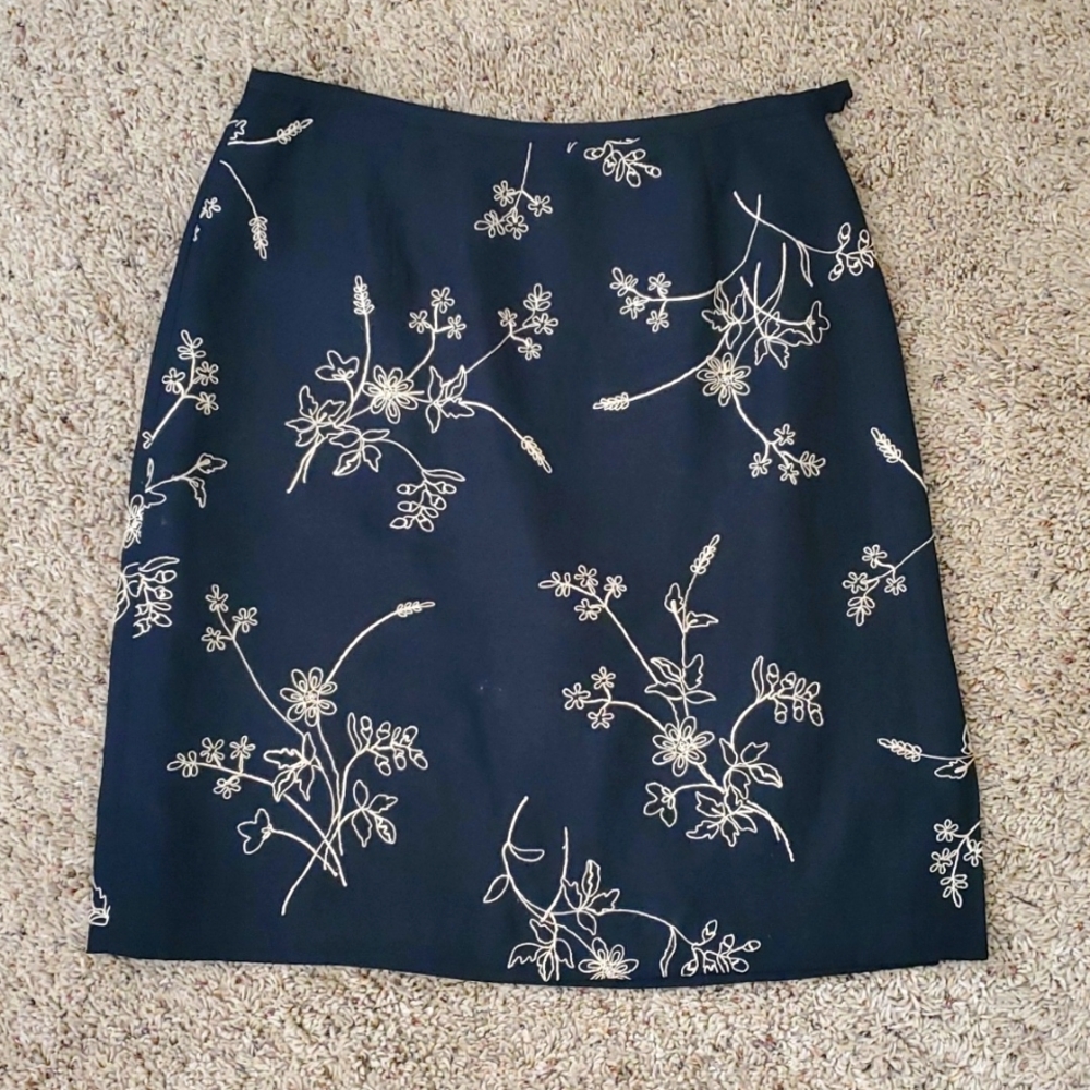 Silk embroidered skirt by Ann Taylor.